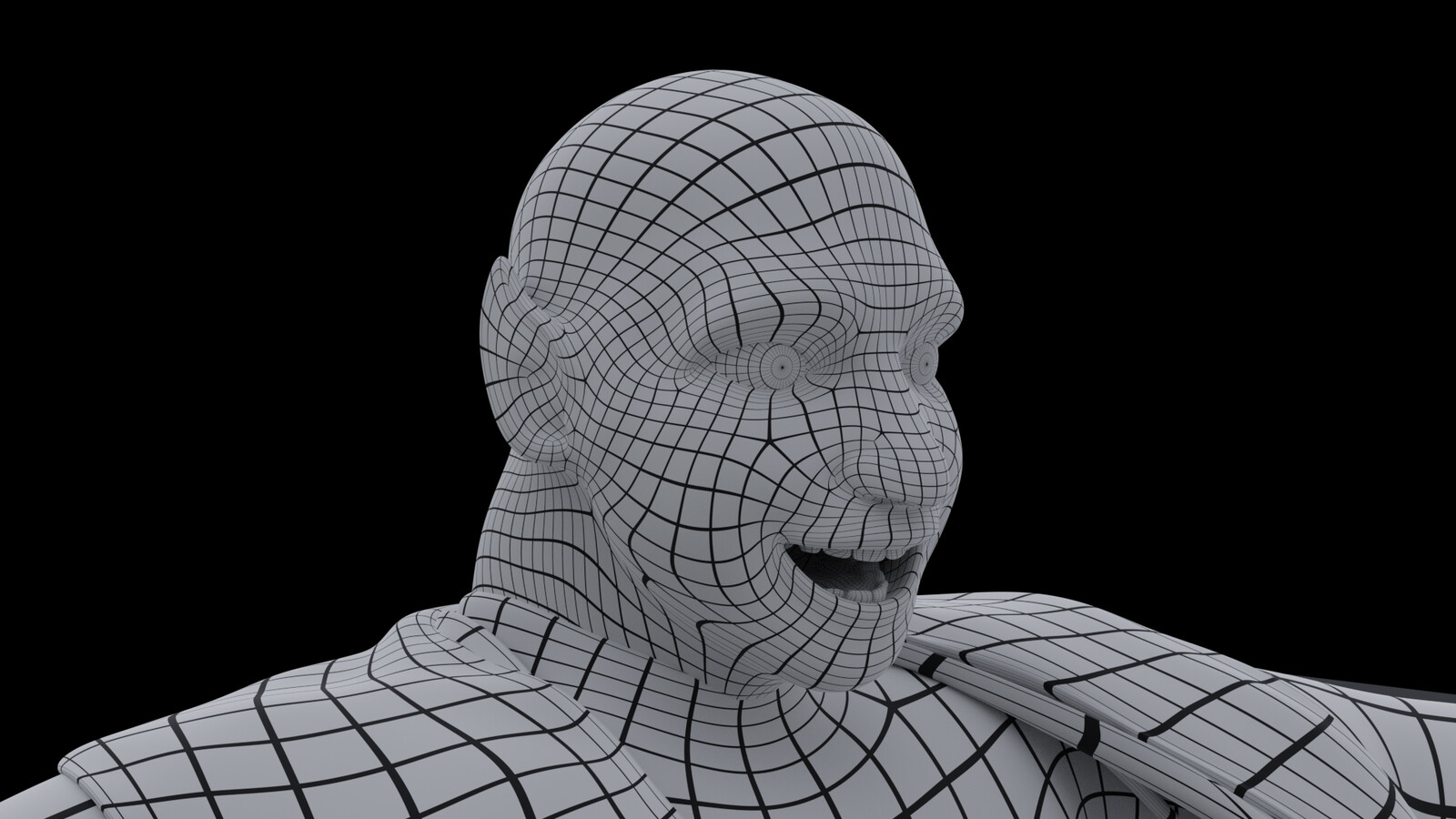 Top Character Wireframe Render