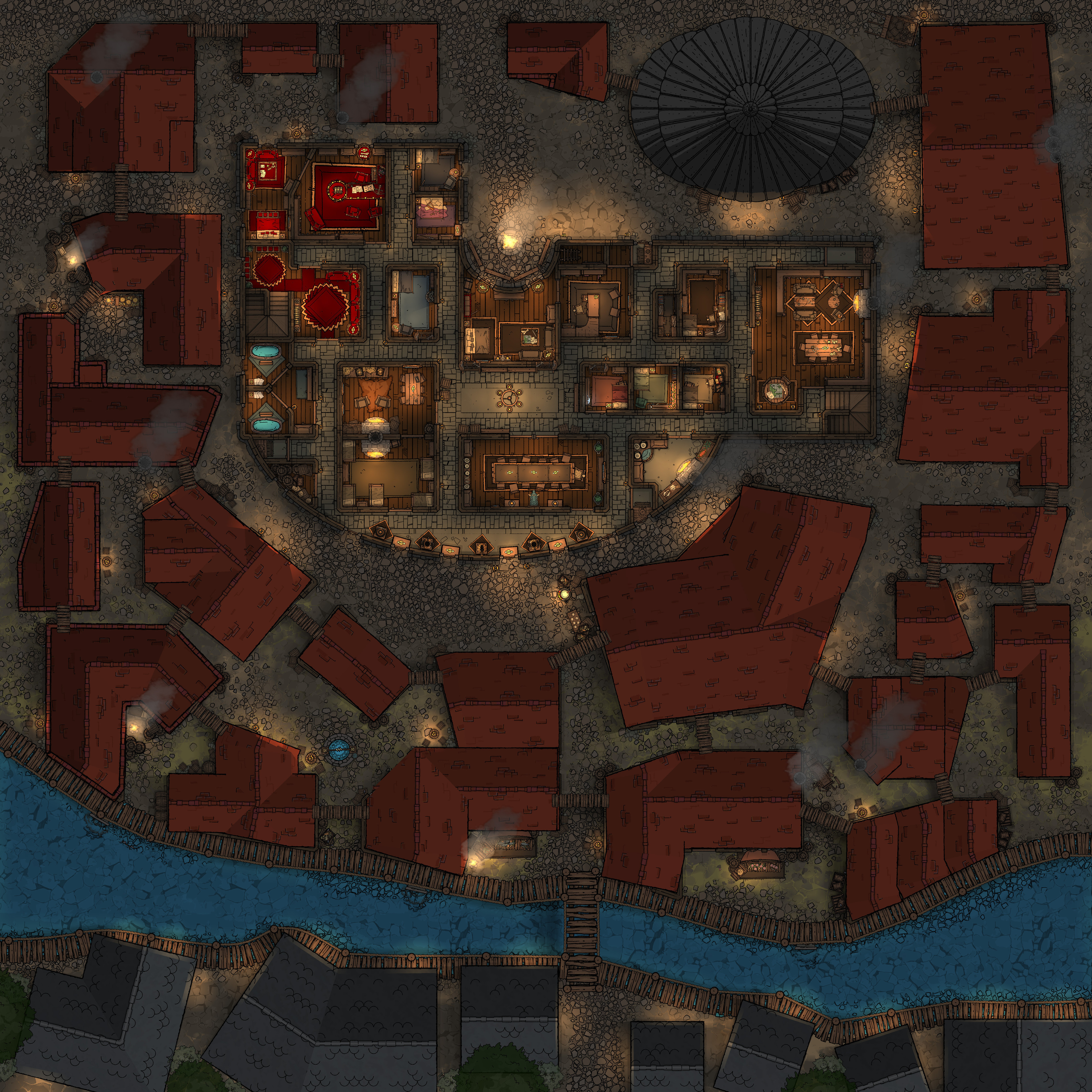 The "Bent Coin" Brothel &amp; Surrounding City/Shops [45 x 45] - 2nd Floor