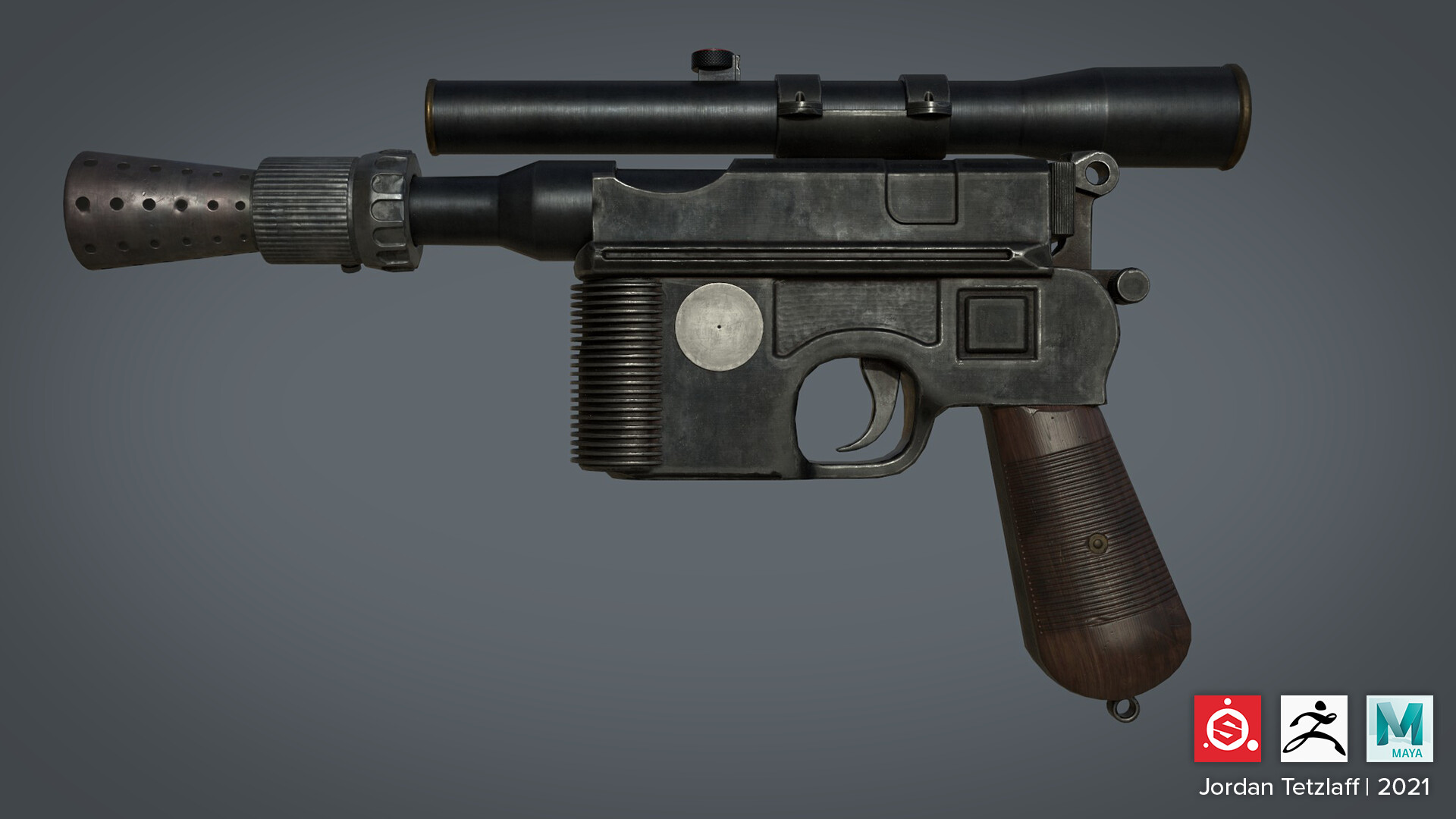 Artstation Han Solo S Dl 44 Heavy Blaster Pistol