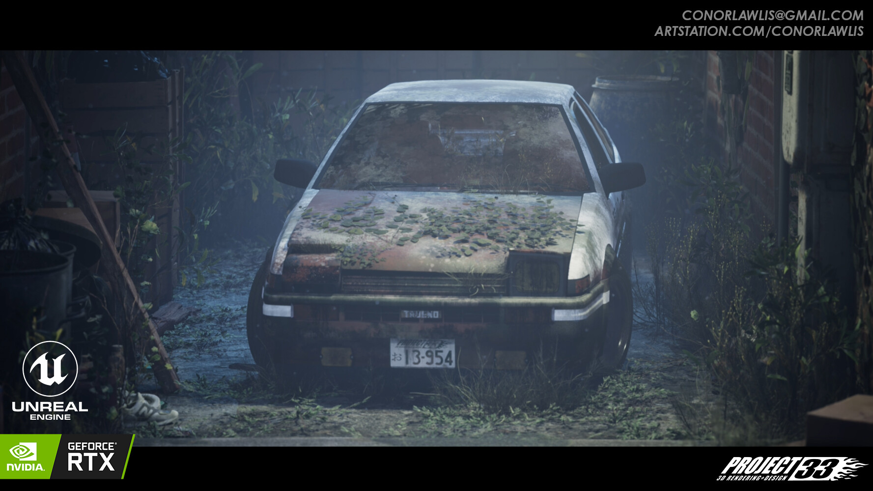 Artstation Takumi S Abandoned Ae86 Initial D Unreal Engine 4 Rtx Conor Lawlis
