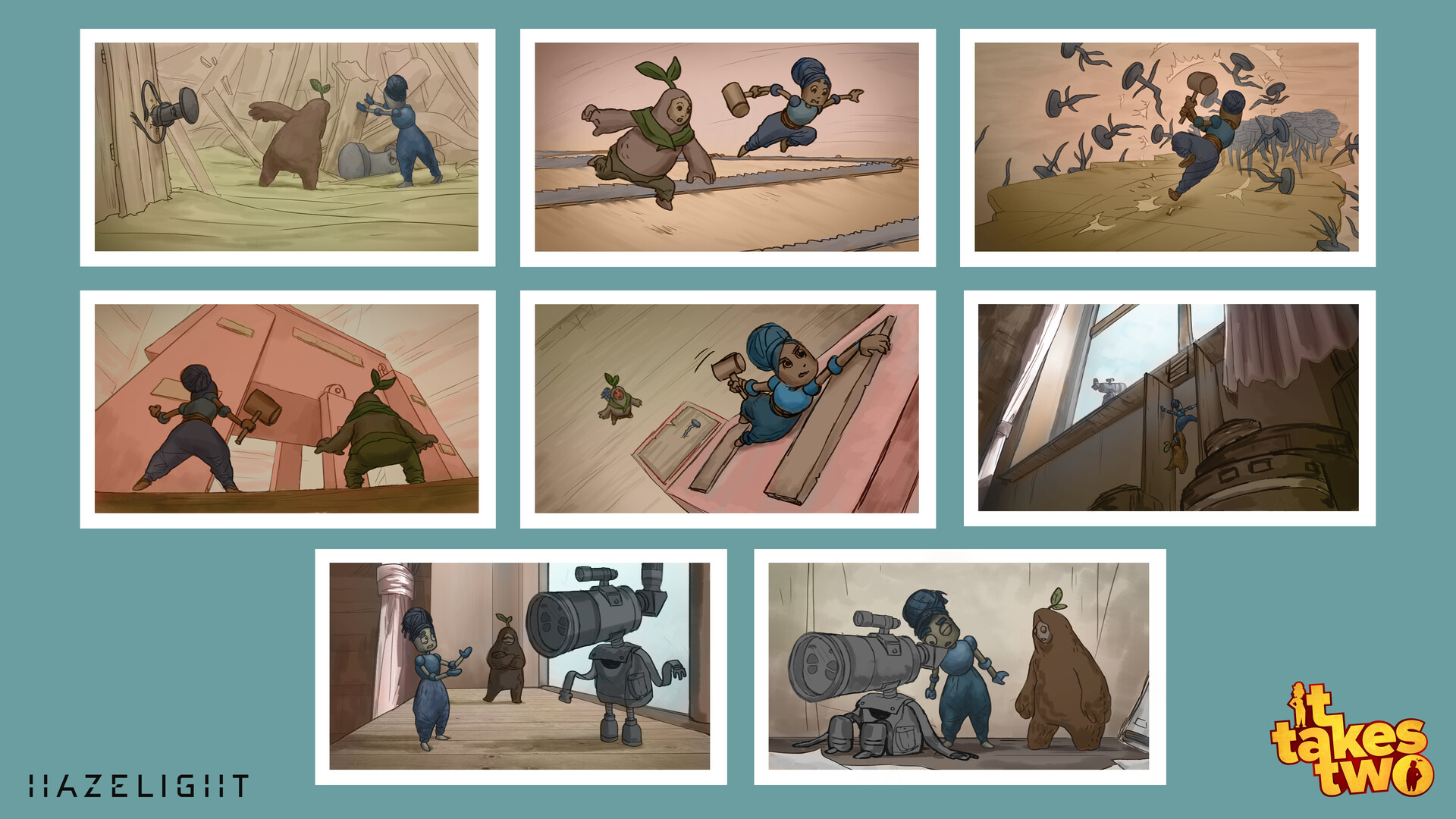 It Takes Two - various storyboards.