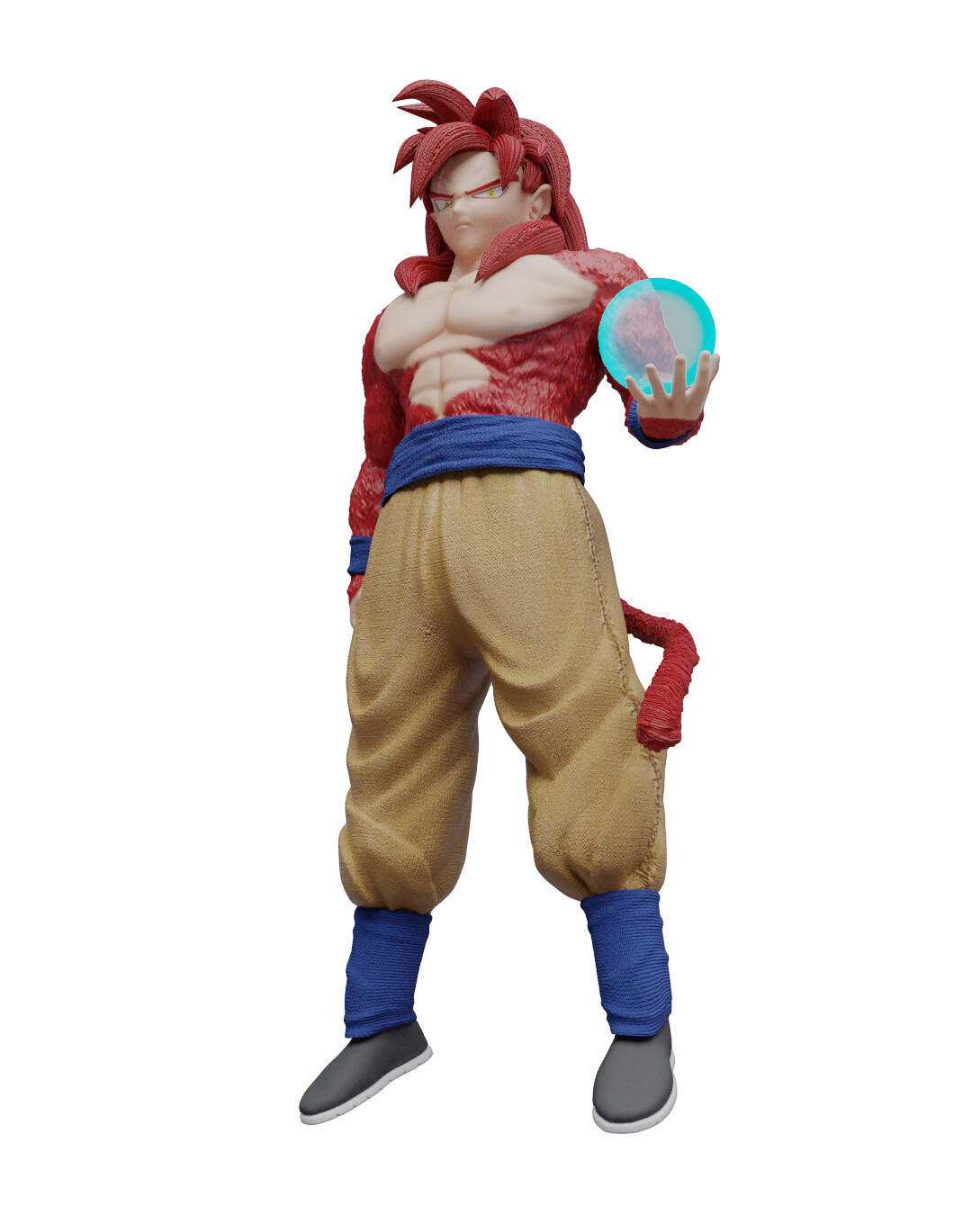 Dragon Ball GT Gogeta Super Saiyan 4 Red Cosplay Wig