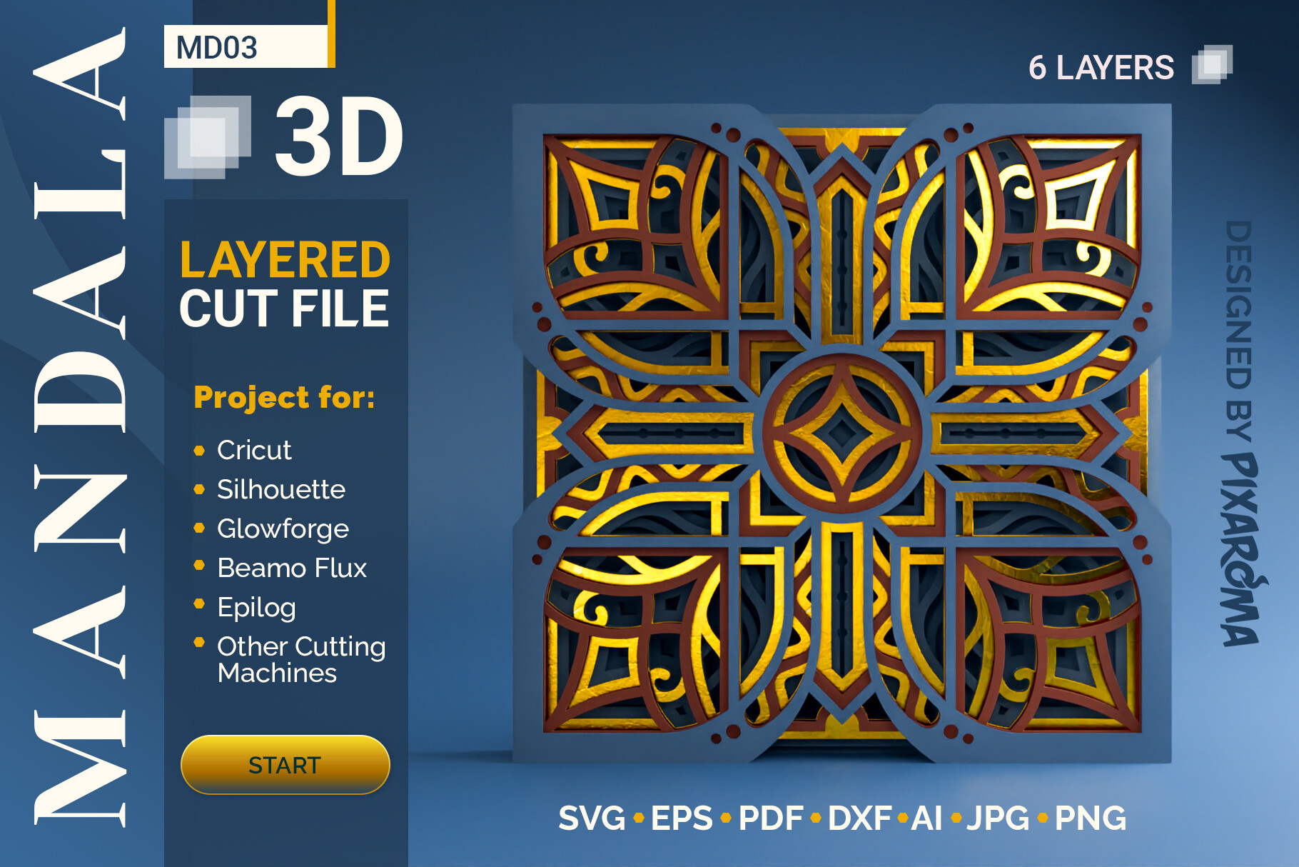 Download Artstation Mandala Md03 3d Layered Svg Cut File Ioan Decean