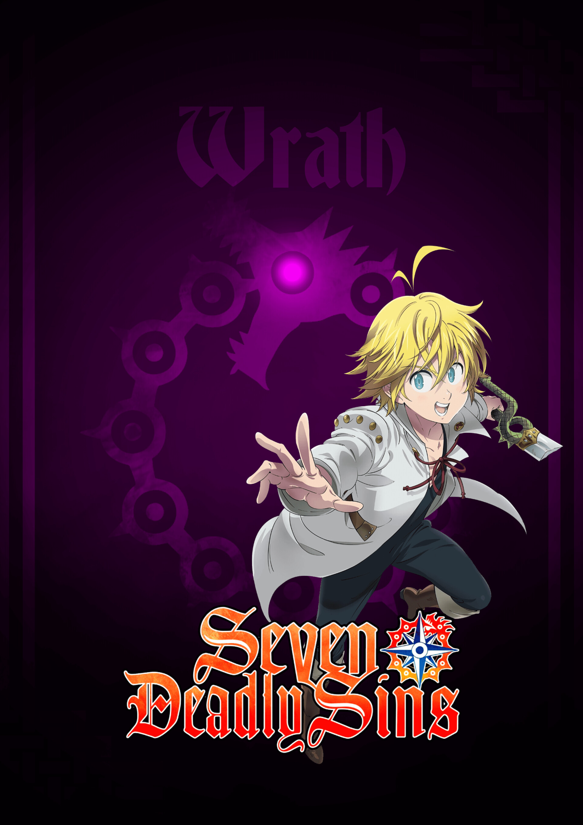 The Seven Deadly Sins Meliodas Anime Model sheet Character Anime purple  face black Hair png  PNGWing