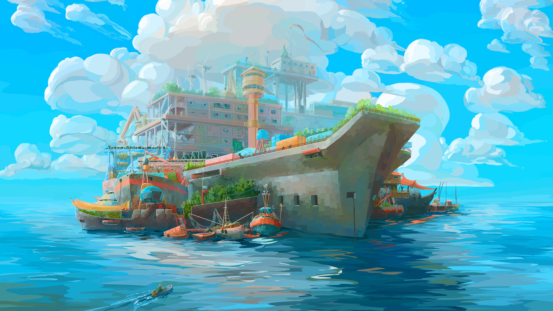 Shel Kahn Solarpunk Game Concept for Peculiar Path Games