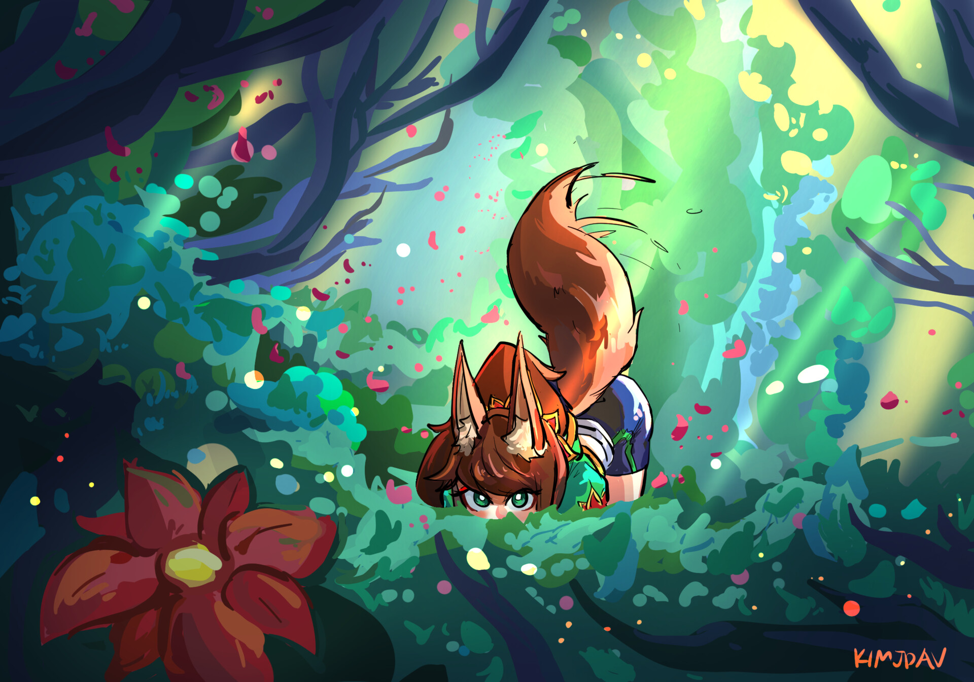 ArtStation Hiding in the bushes...(01)
