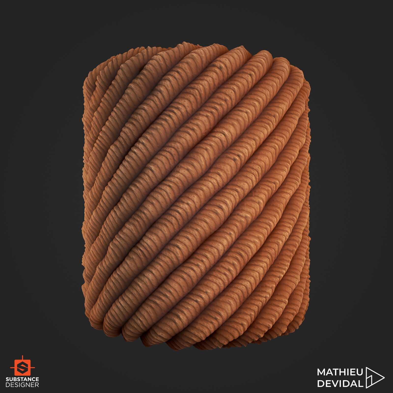 Mathieu Devidal - Stylized Rope Material - Substance Designer