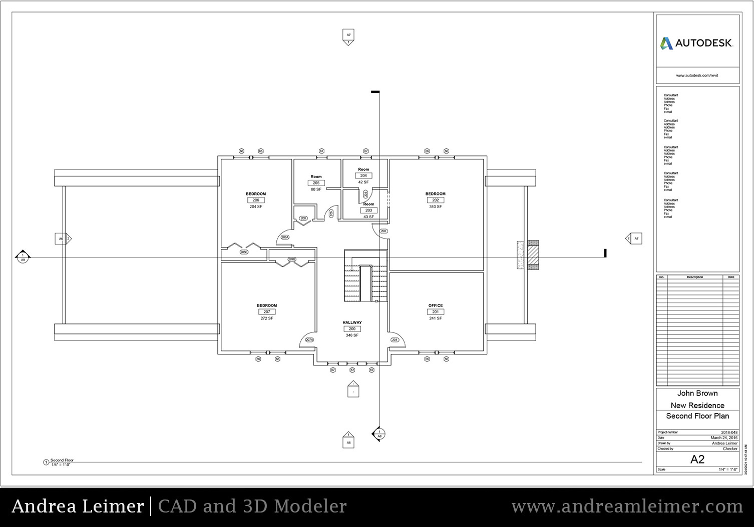 Architectural CAD A2 Second Floor Plan