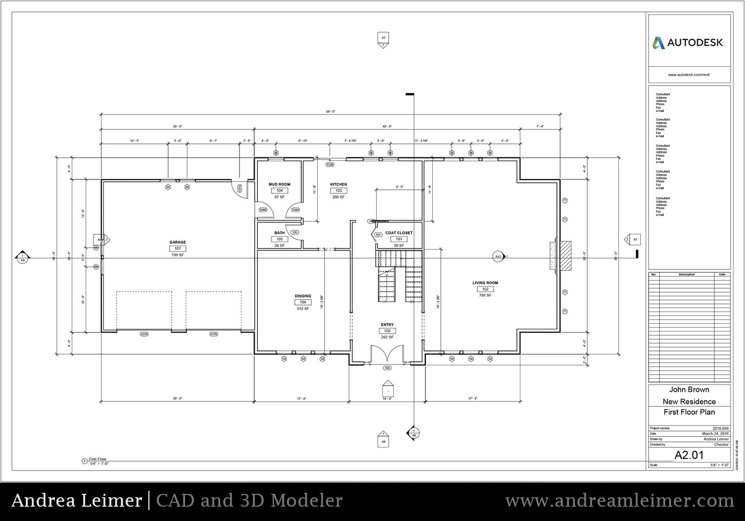 Architectural CAD A1 First Floor Plan