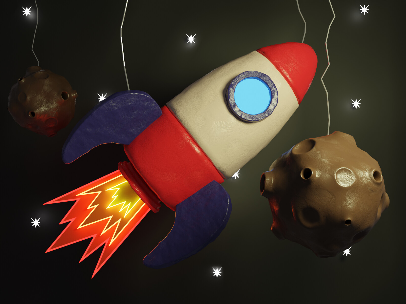 ArtStation Clay Rocket ship