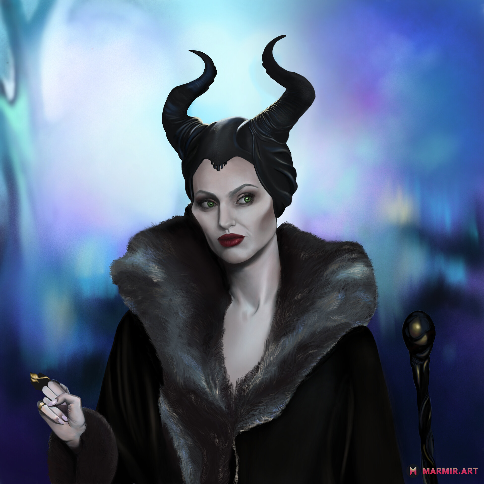 ArtStation - Maleficent | Angelina Jolie | Fan Art | Portrait | Time-lapse