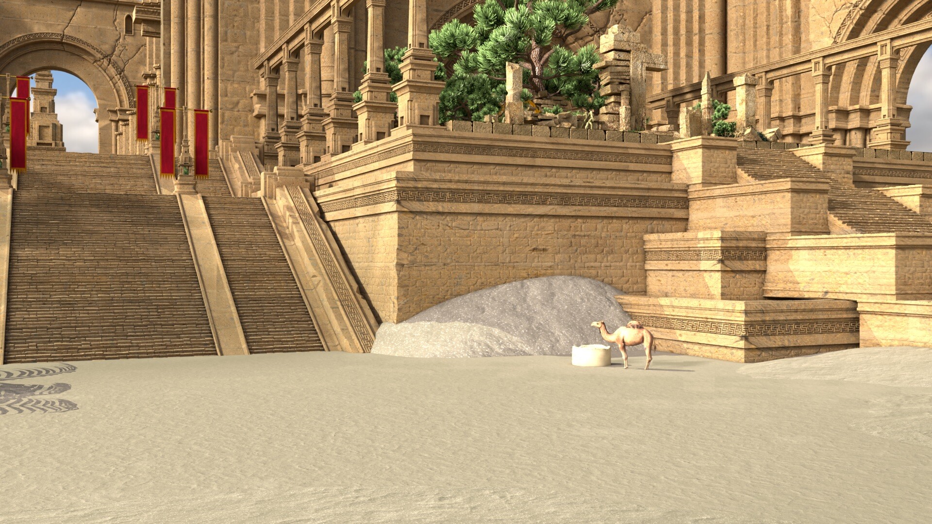 the temple over the old ruins - before the temple