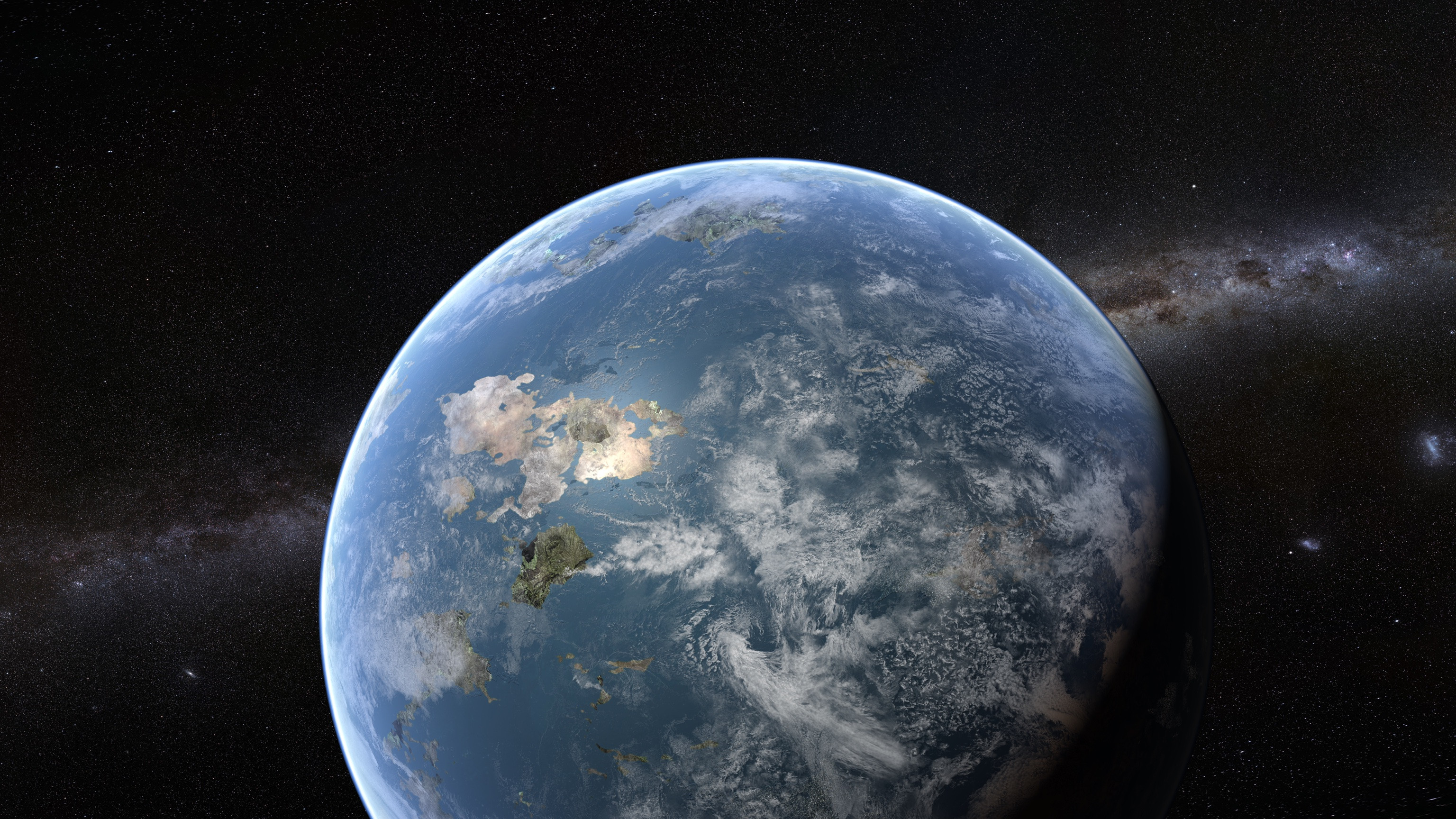 Experiment with a Photoshop kit to make a planet. :-)