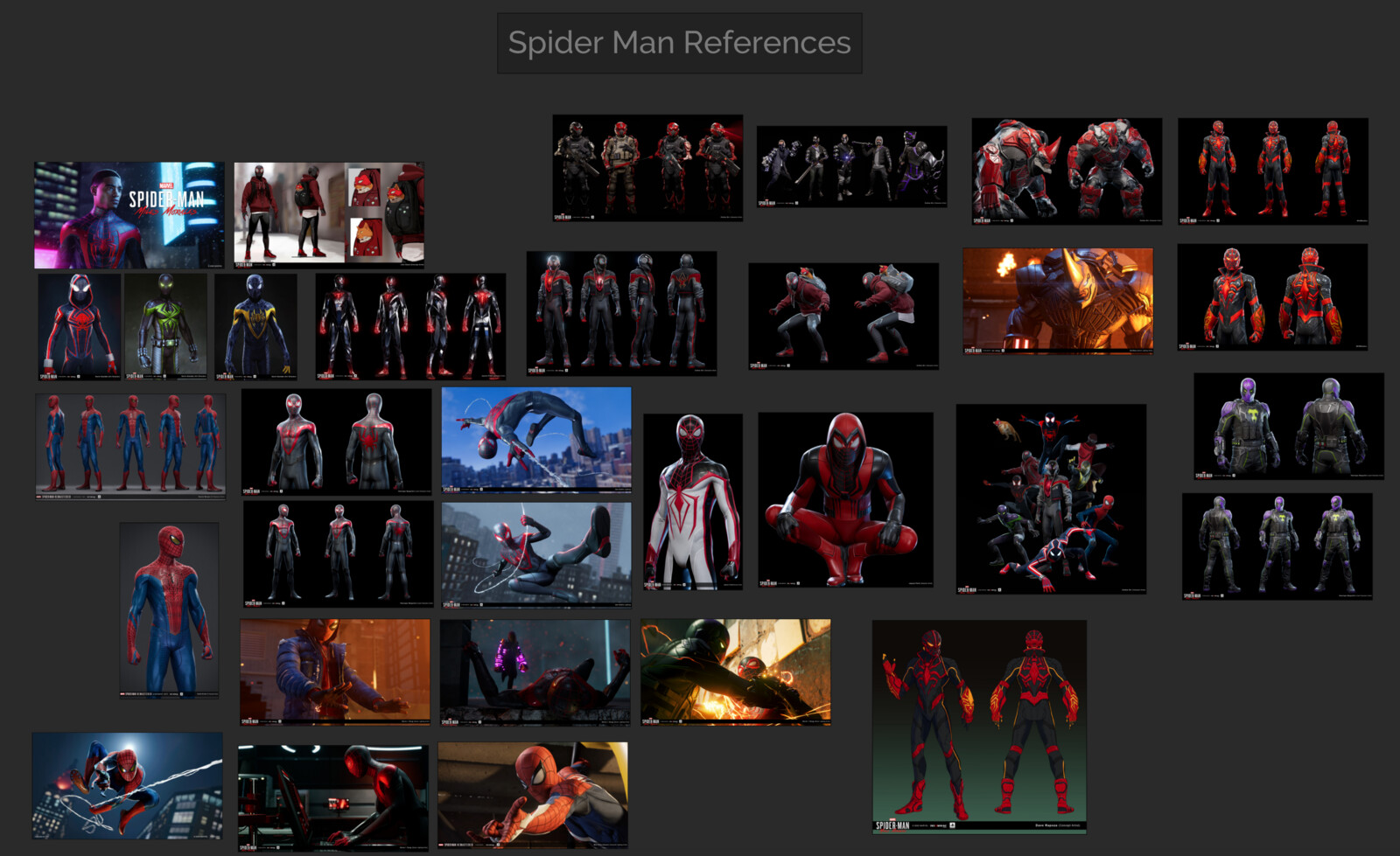I studied variations of Spider-Man suits to achieve my own costume design