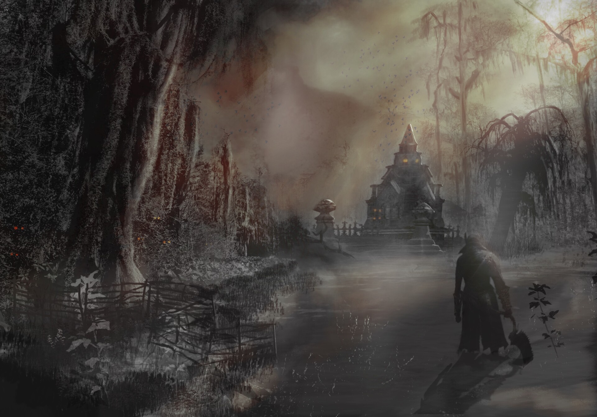 ArtStation Concept for Bloodborne marshland inspired by