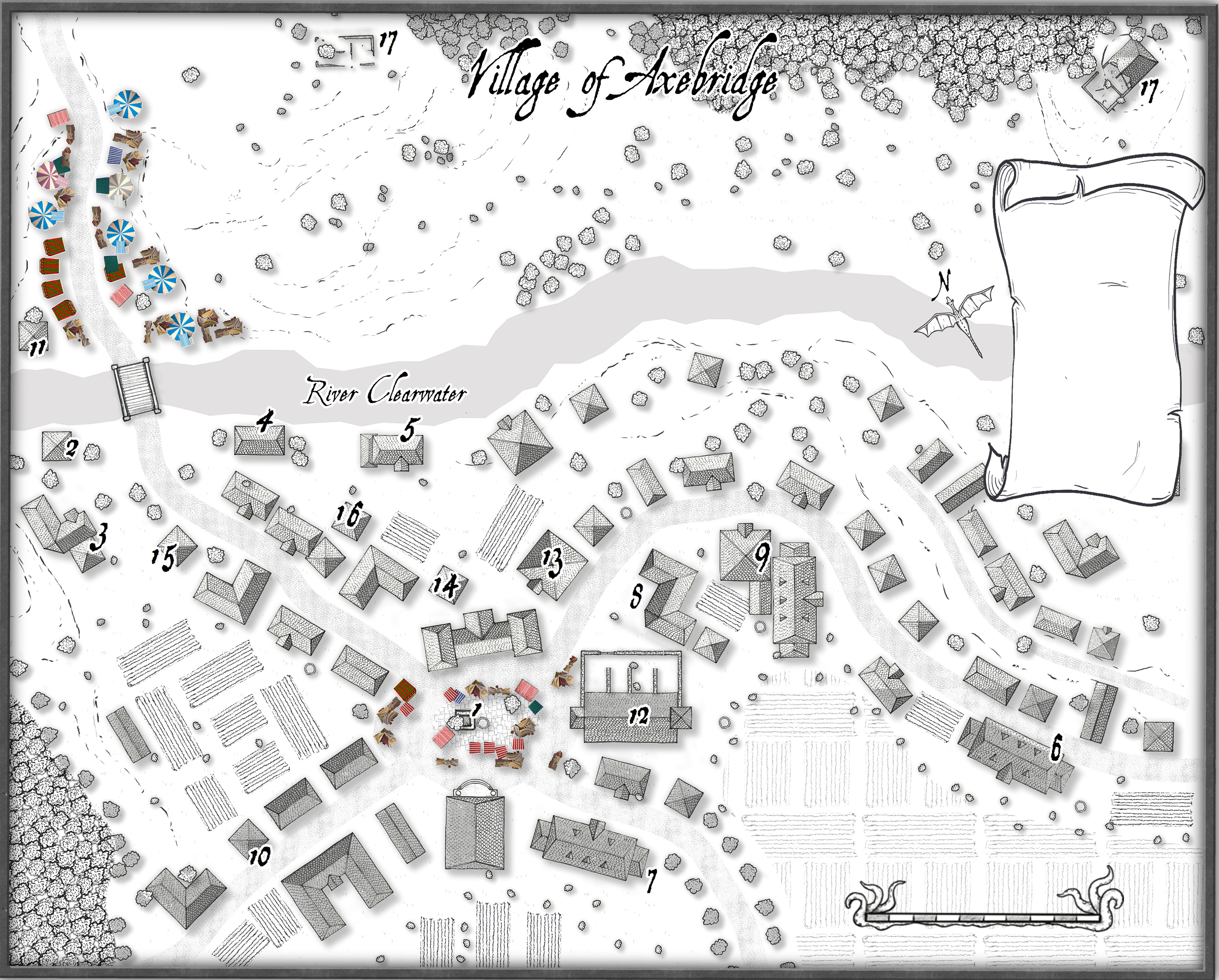 Wedding in Axebridge, fantasy cartography work for ICE HARP game.