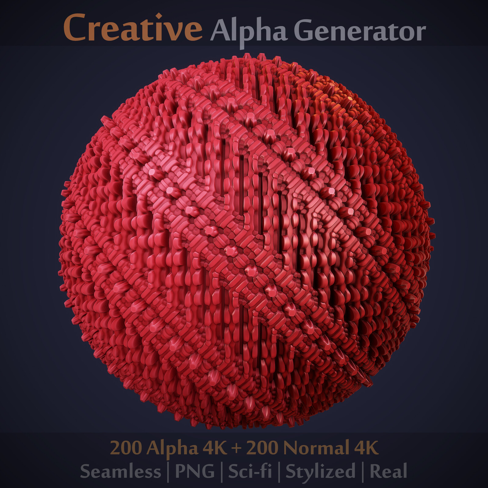Ornaments Generator for Brush or Sculpt on Scifi/Stylized/Real Surfaces (Zbrush, Blender, Painter)