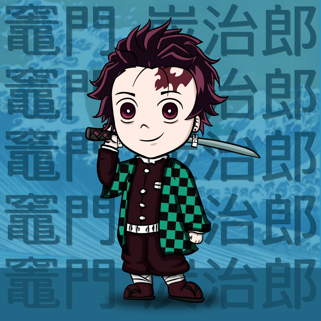 Tanjiro with a ponytail gives me so much life-  Anime cupples, Anime  character design, Anime chibi