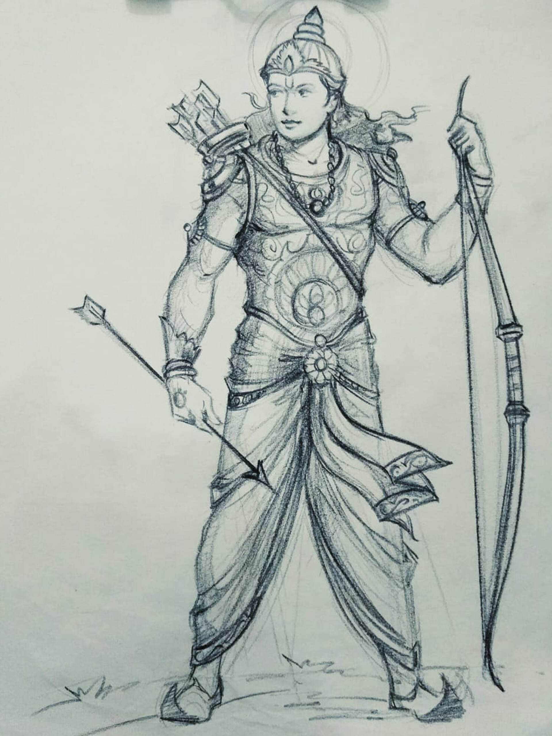 LORD RAM NAVAMI DRAWING With Pencil Sketch STEP BY STEP FOR BEGINNERS   Lord Shri Ram ji drawing  YouTube