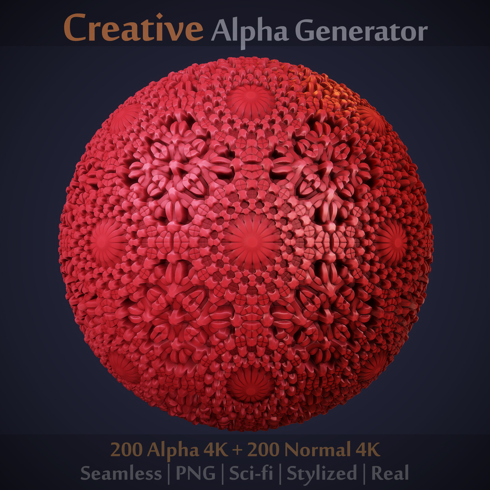 Ornaments Generator for Scifi/Stylized/Real Surfaces (Zbrush, Blender, Painter)