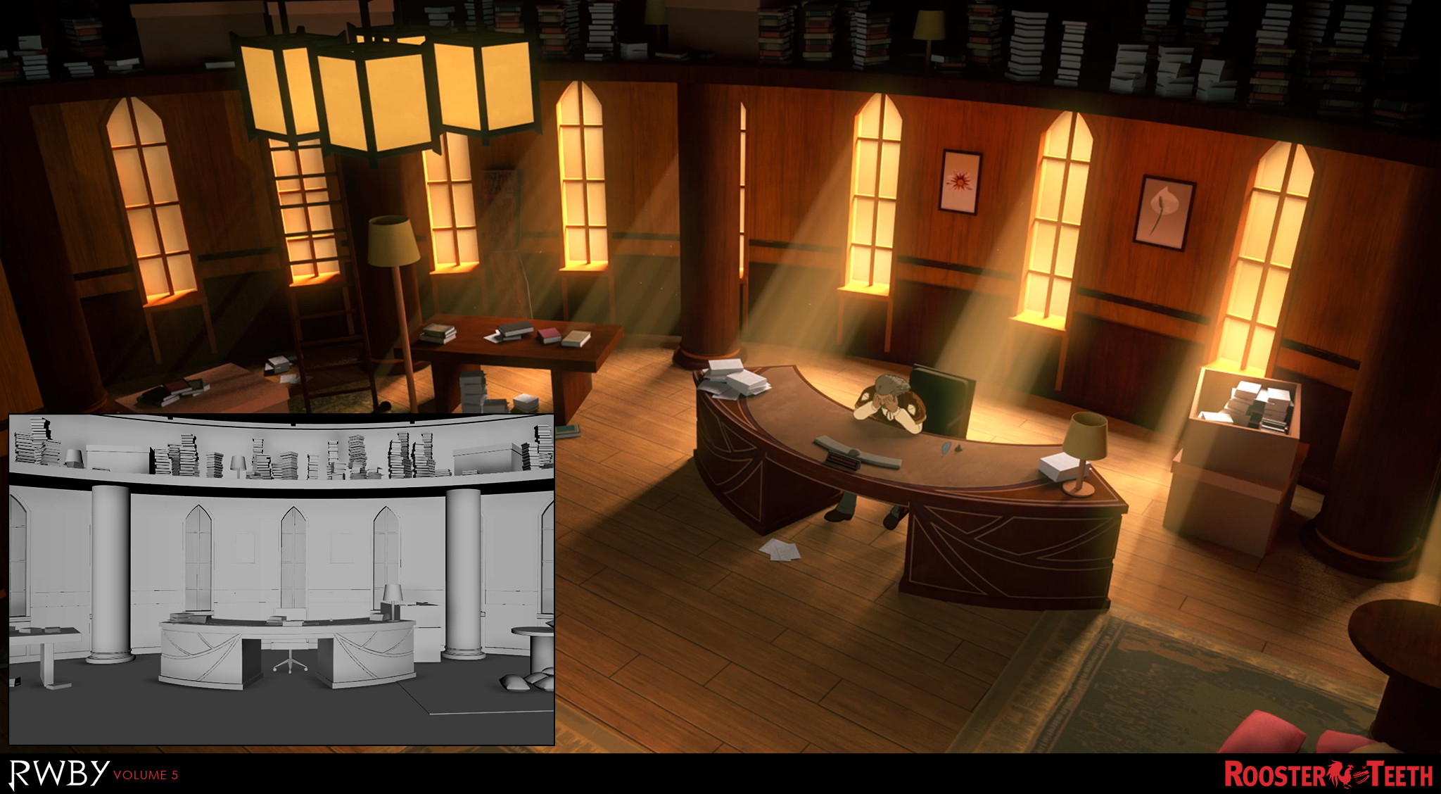 Lionheart's Office. Modeling and texturing.