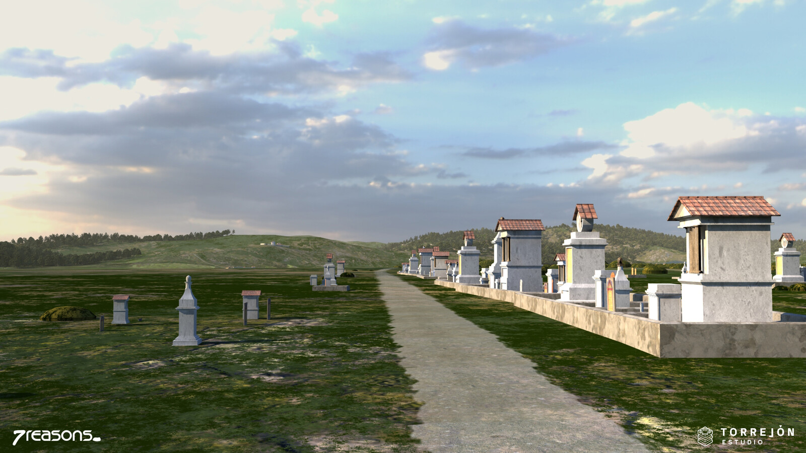 3D visualisation of the graveyard next to Flavia Solva.