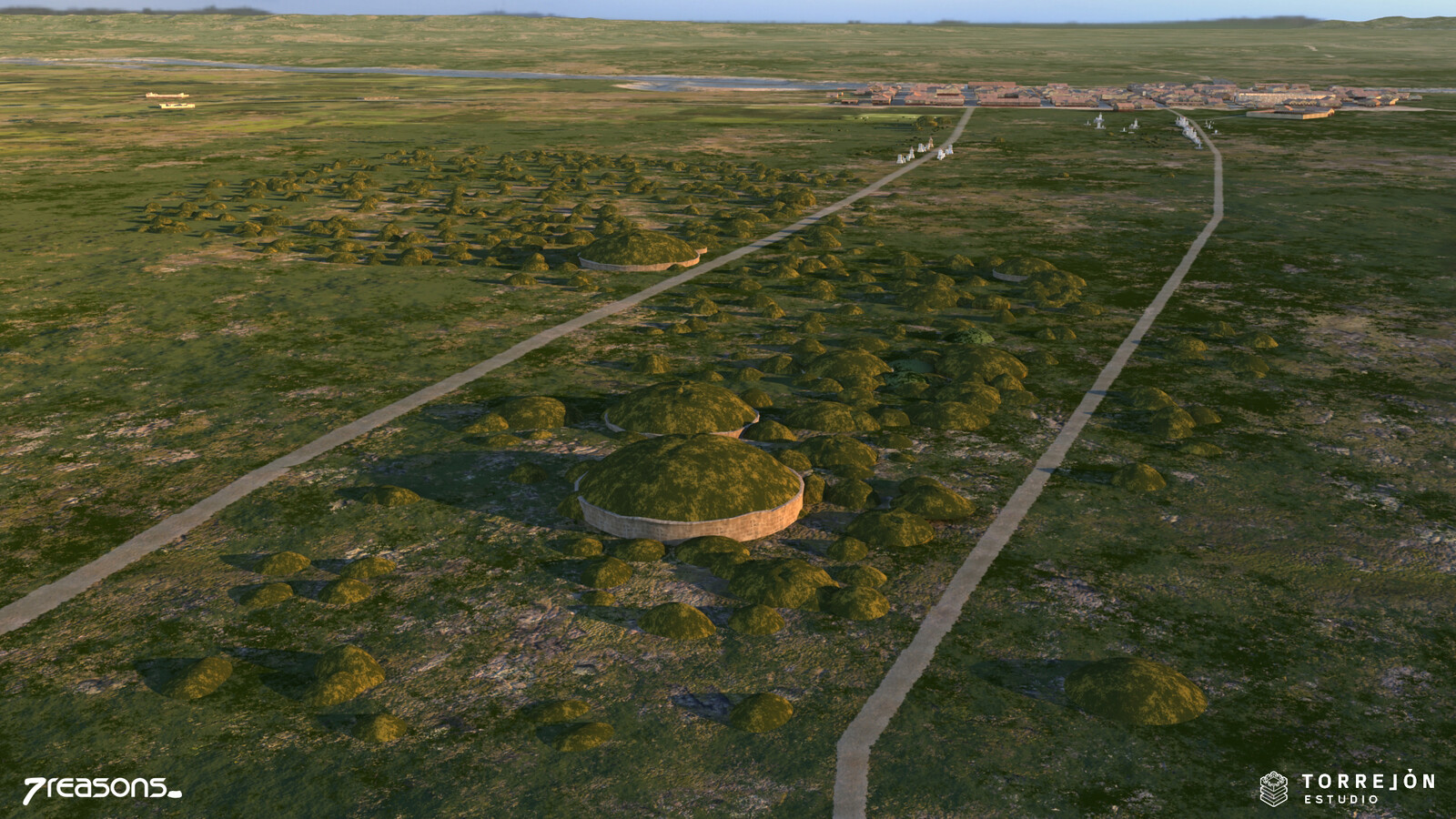 Virtual reconstruction of the graveyard next to Flavia Solva.