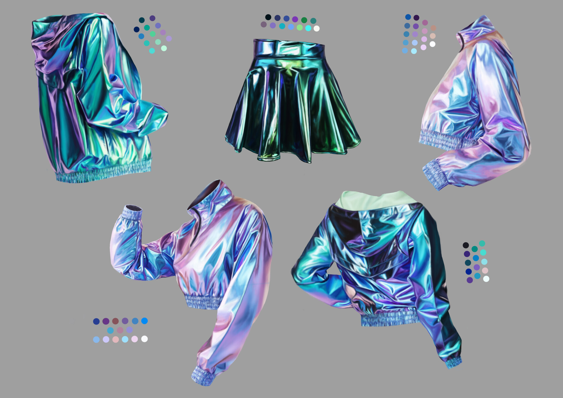 Holographic skirt shop 3d