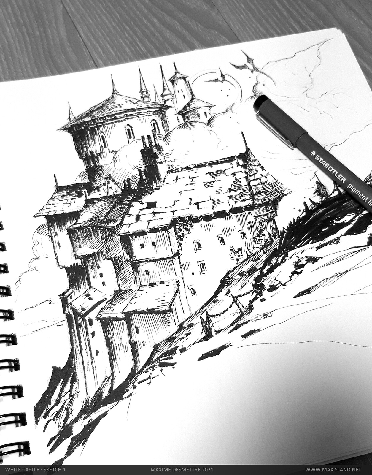 Sketch 1 (foreground)
Pen on paper