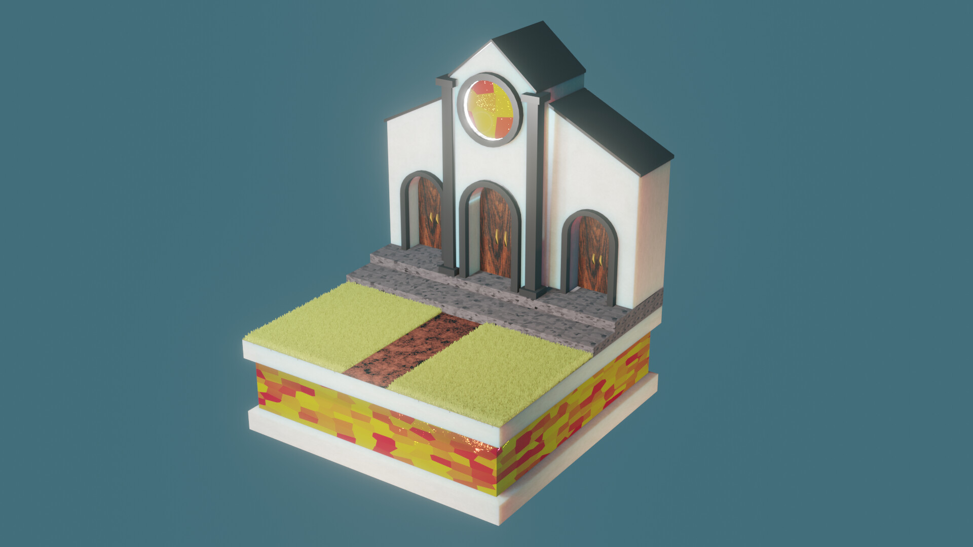 ArtStation Stone church