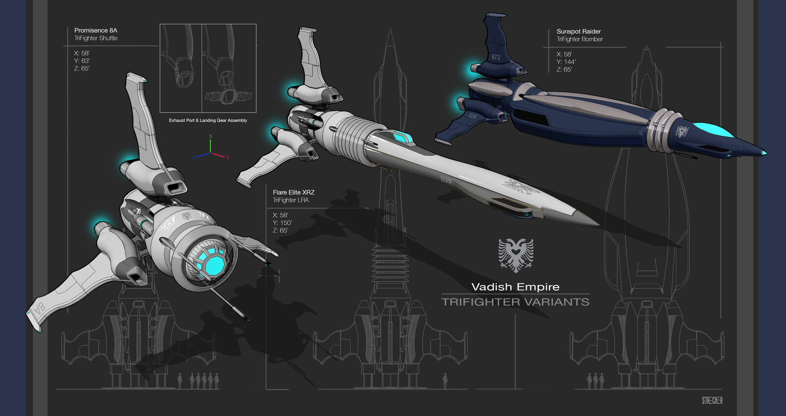 Modular multi-role space fighters from the Vadish Empire