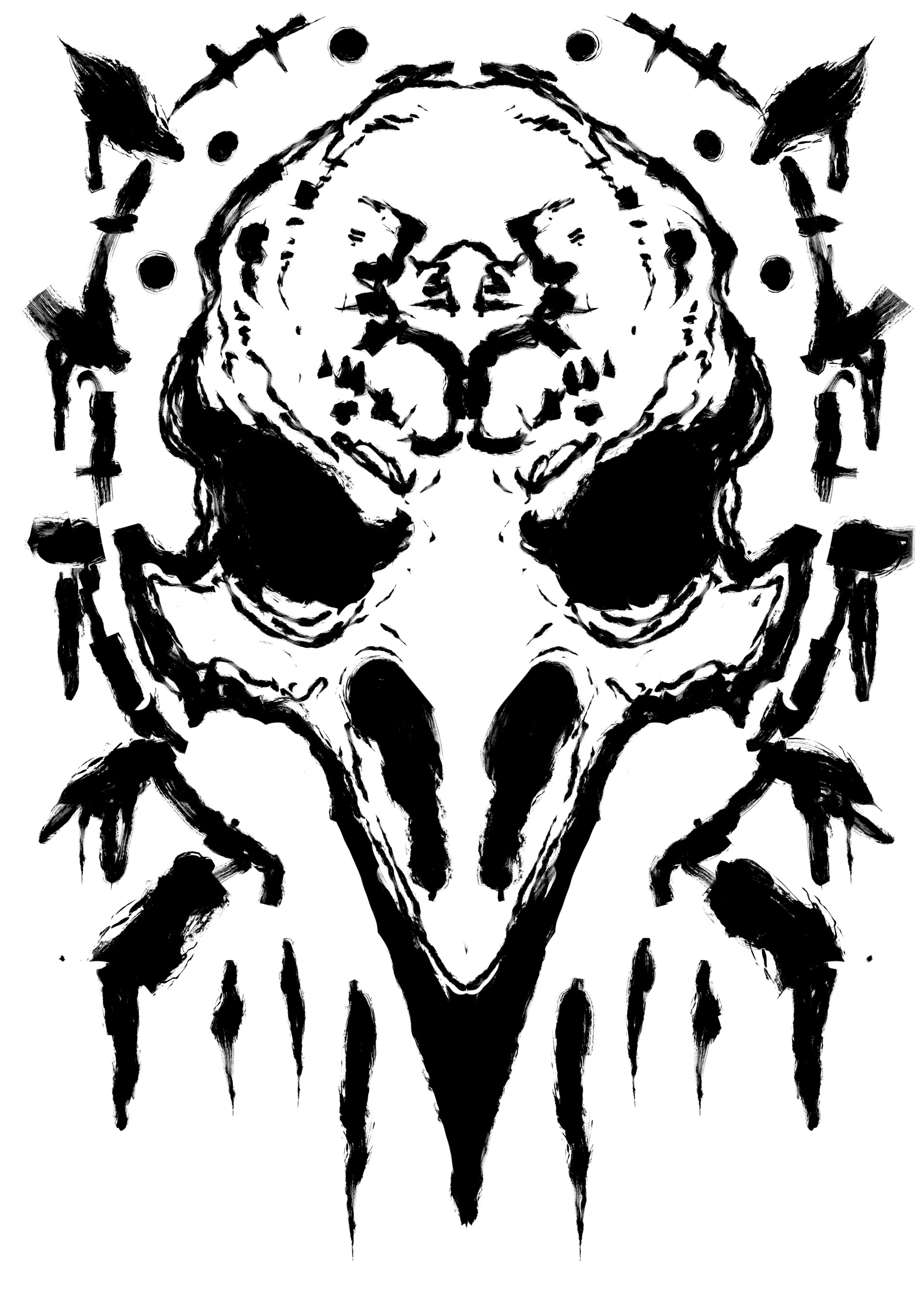 ArtStation - Raven skull with ink