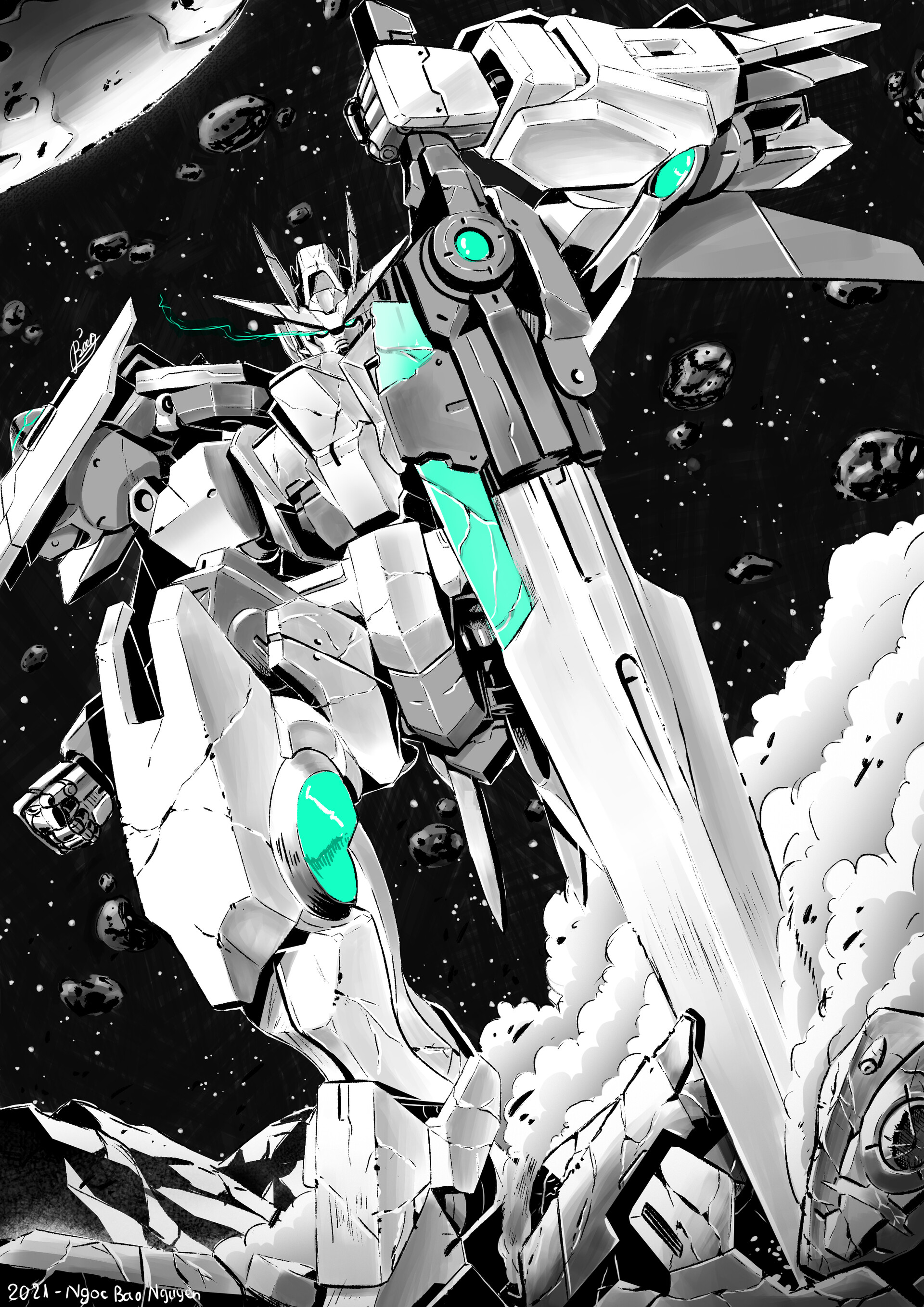 ArtStation - Gundam 00 Raiser (Inking)