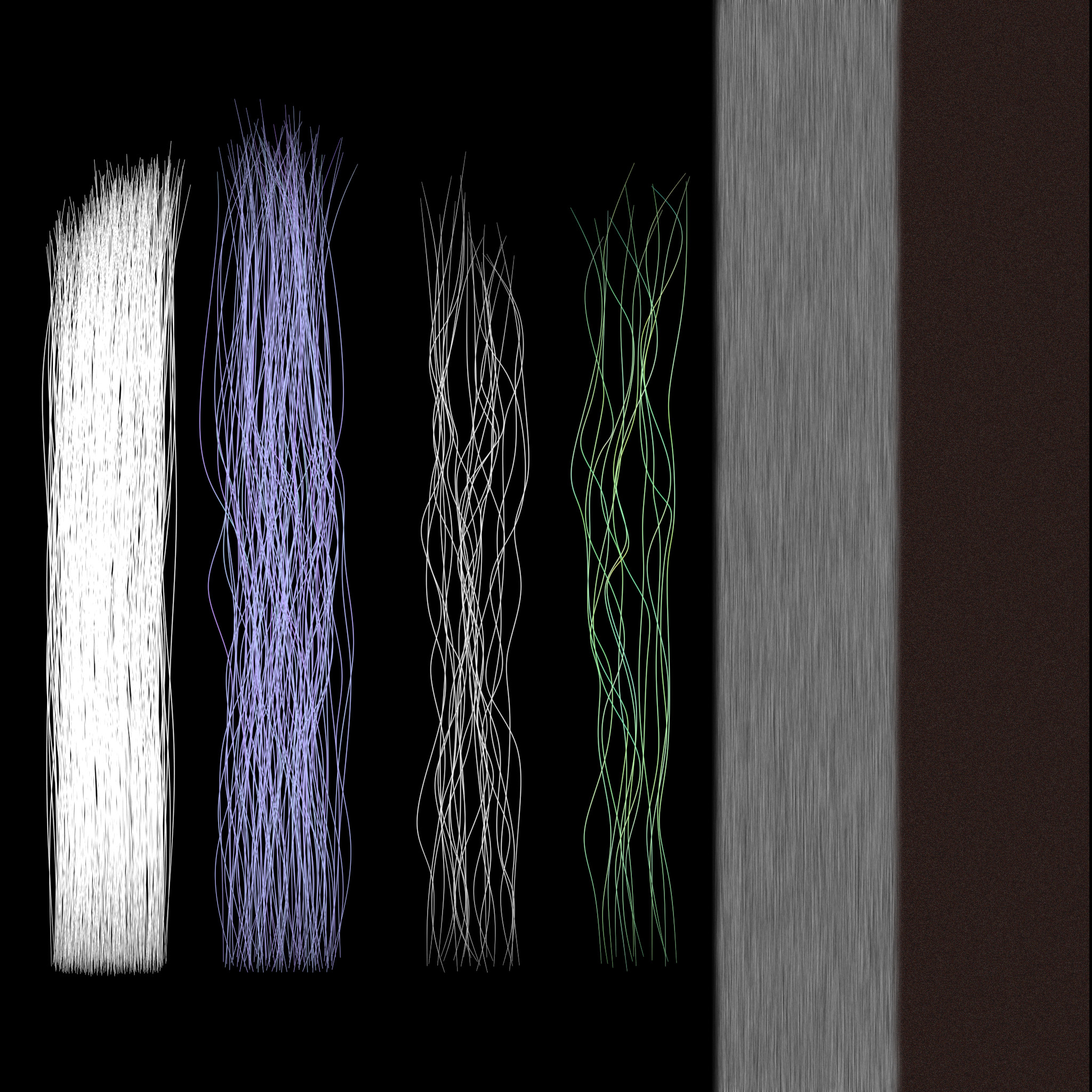 Hair Texture Sets - Opacity, Normal, AO, Direction, Specular and Diffuse