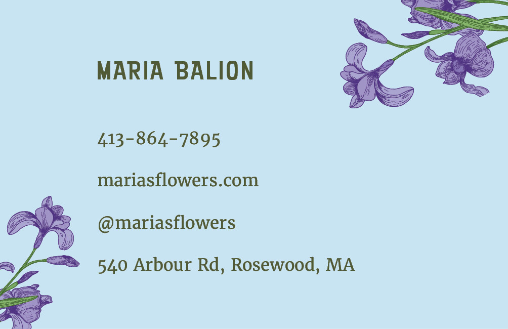 The front of the business card.