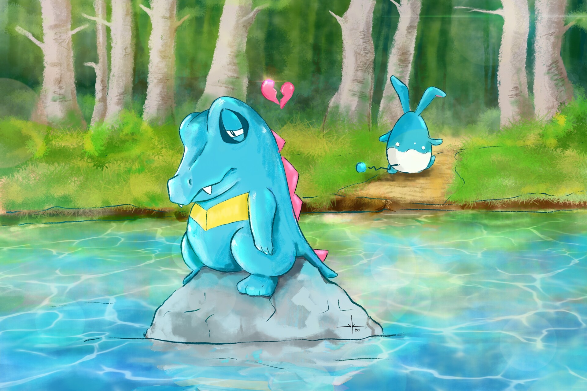 Artstation Pokemon Trading Card Fan Art Illustration Totodile S Love Story Artstation Pokemon Trading Card Fan Art Illustration Totodile S Love Story