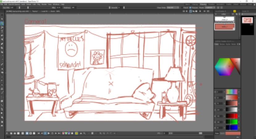 Rough sketch (done in OpenToonz)