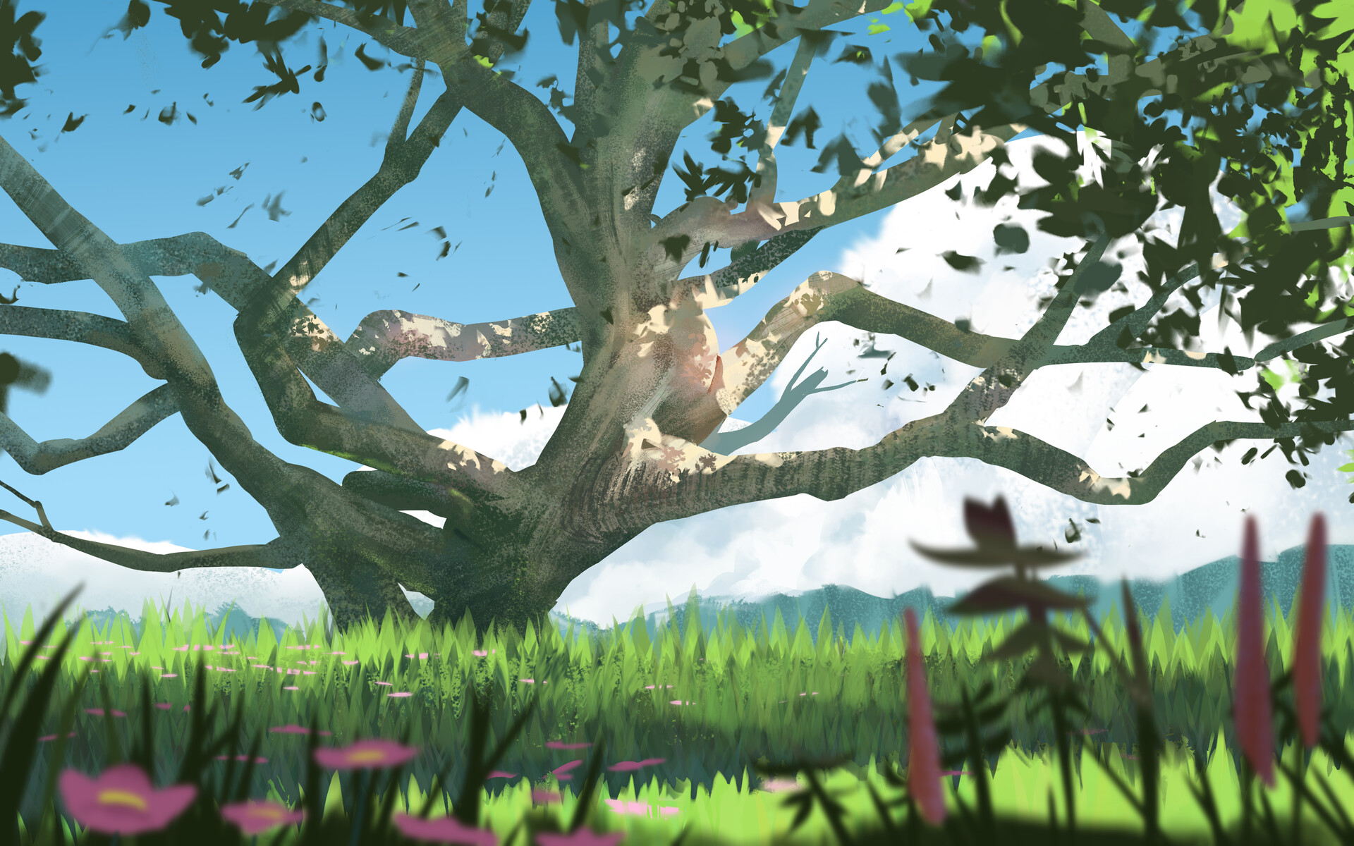 ArtStation - Tree Background Painting