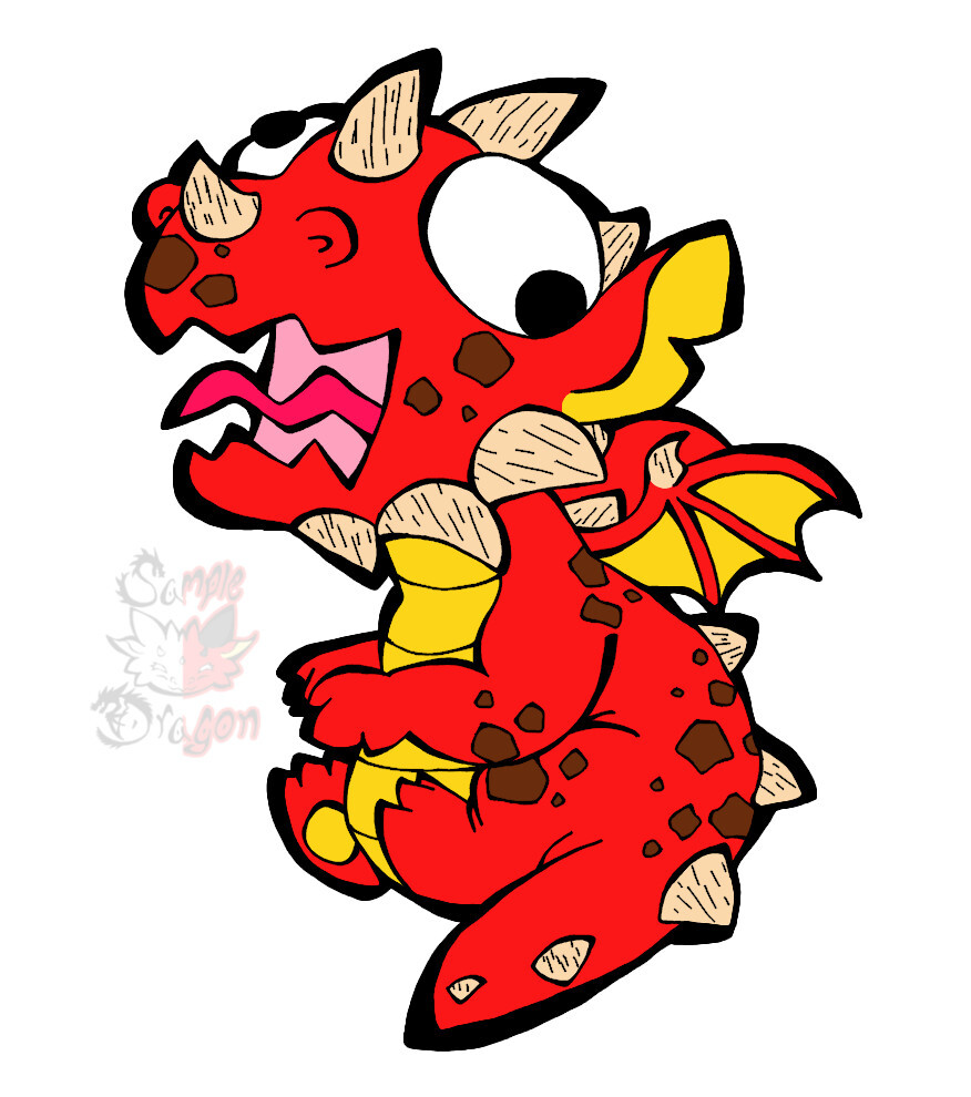 ArtStation - Hungry Baby Dragon Coloring Page Free2Use