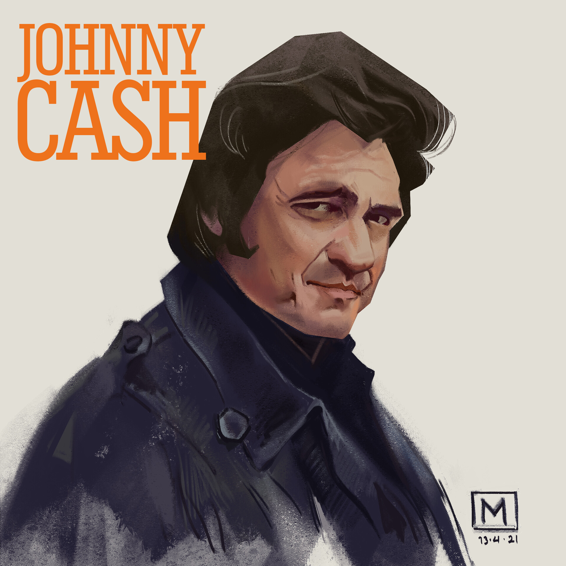 ArtStation Johnny Cash One Piece at a Time