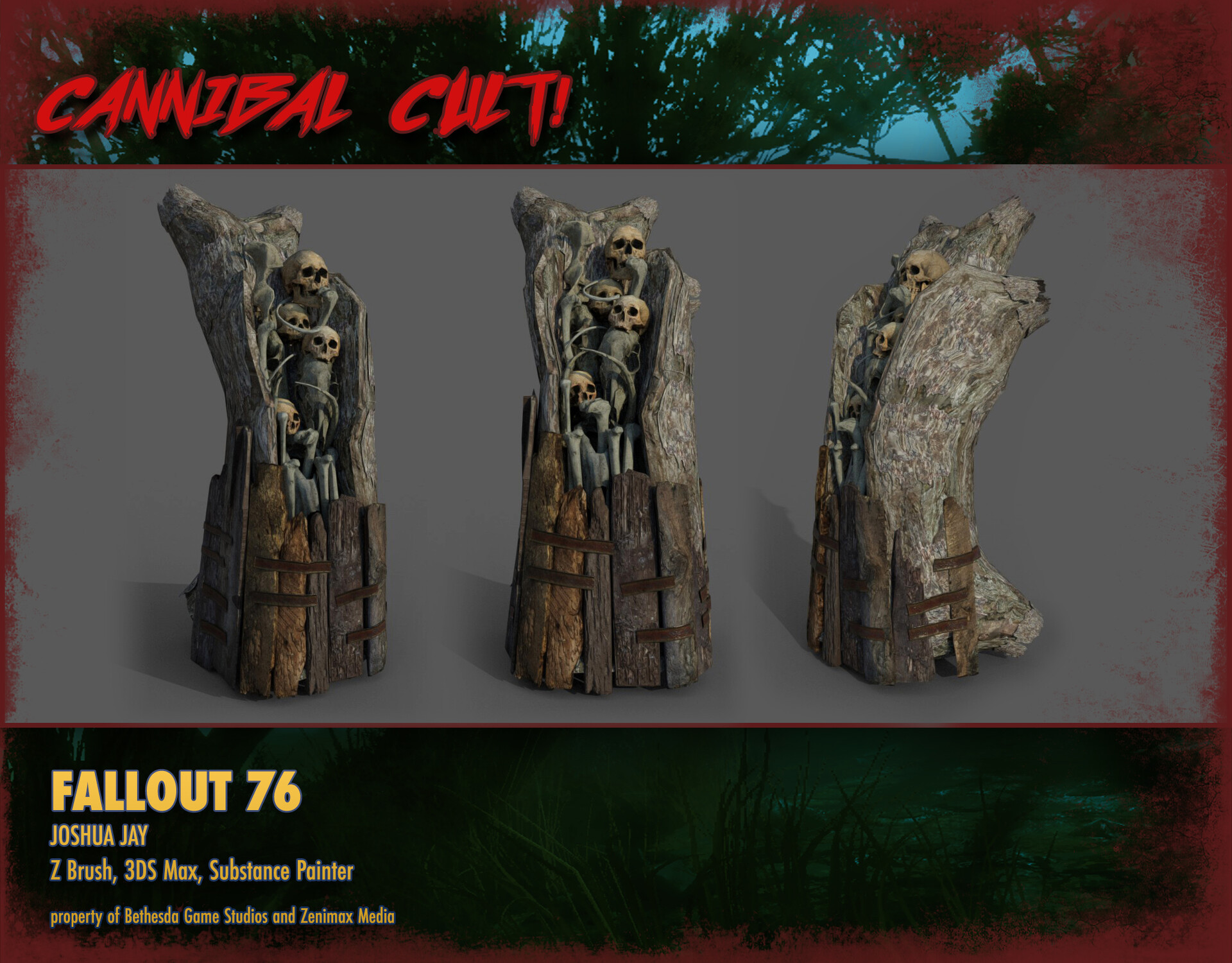 Josh Jay - Fallout 76 Mothman Cult bone totems
