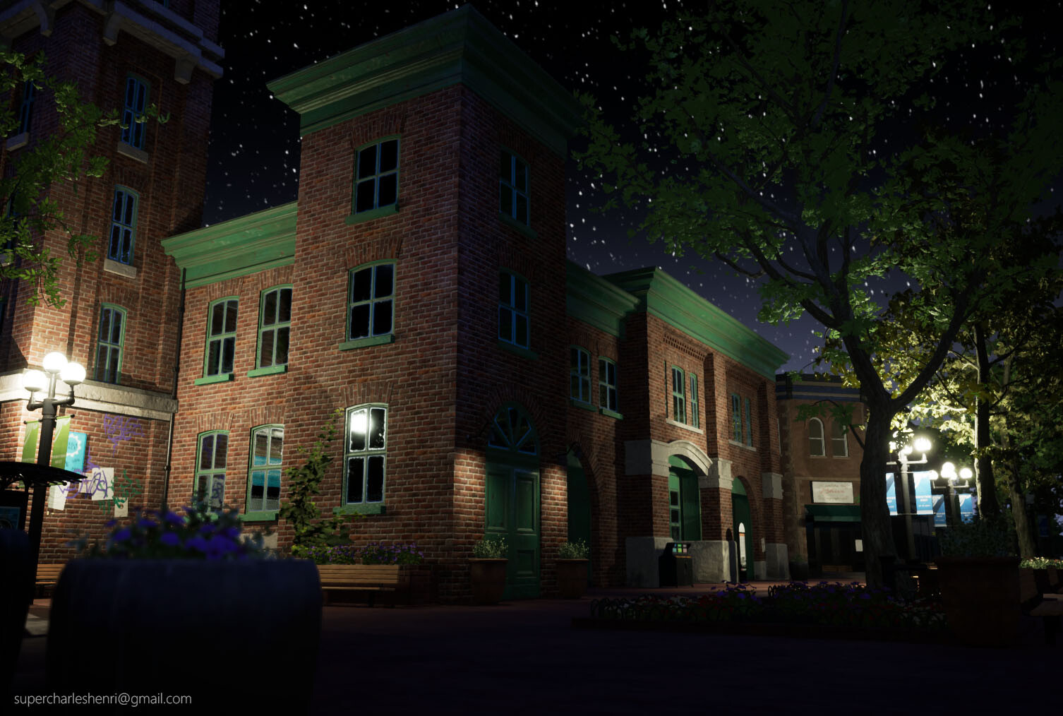 Clear night sky lighting setup (real-time Unreal screen capture)