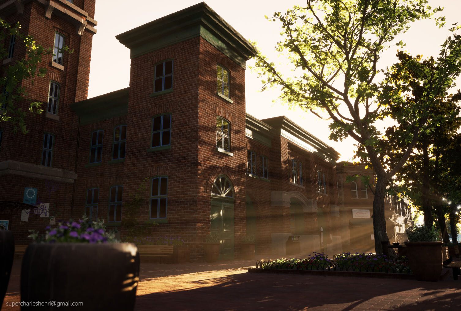 Sunny morning lighting setup (real-time Unreal screen capture)