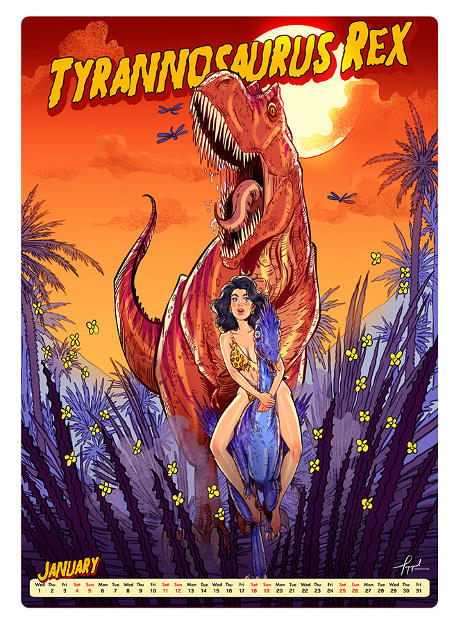 Andrew Tarusov Dino Pin Up Calendar 0262