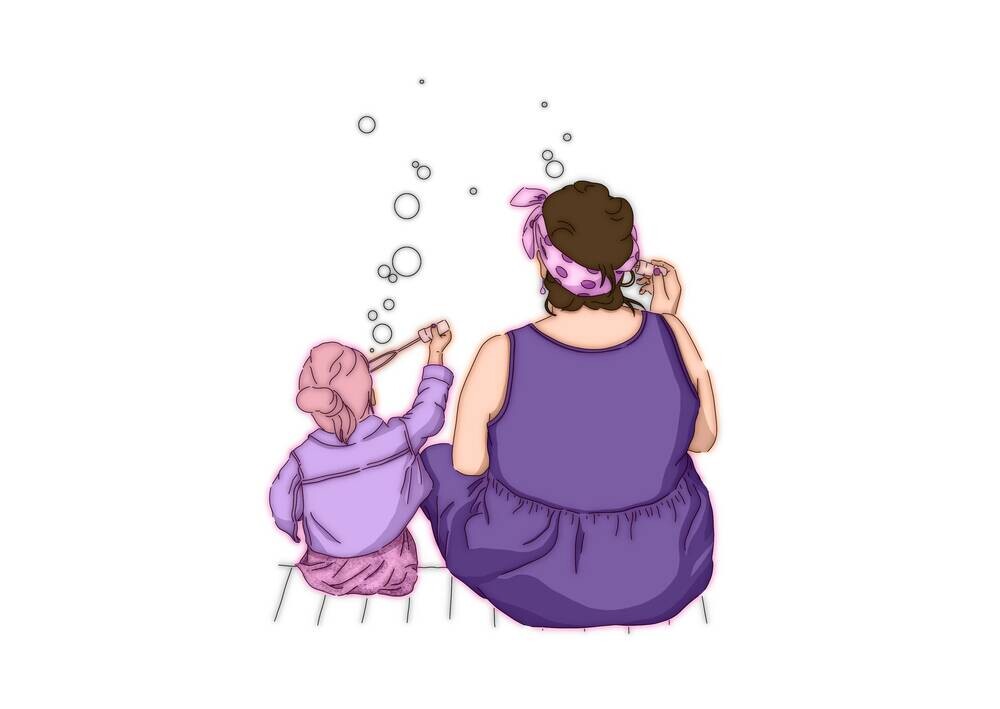 Just a girl and her grandma. 