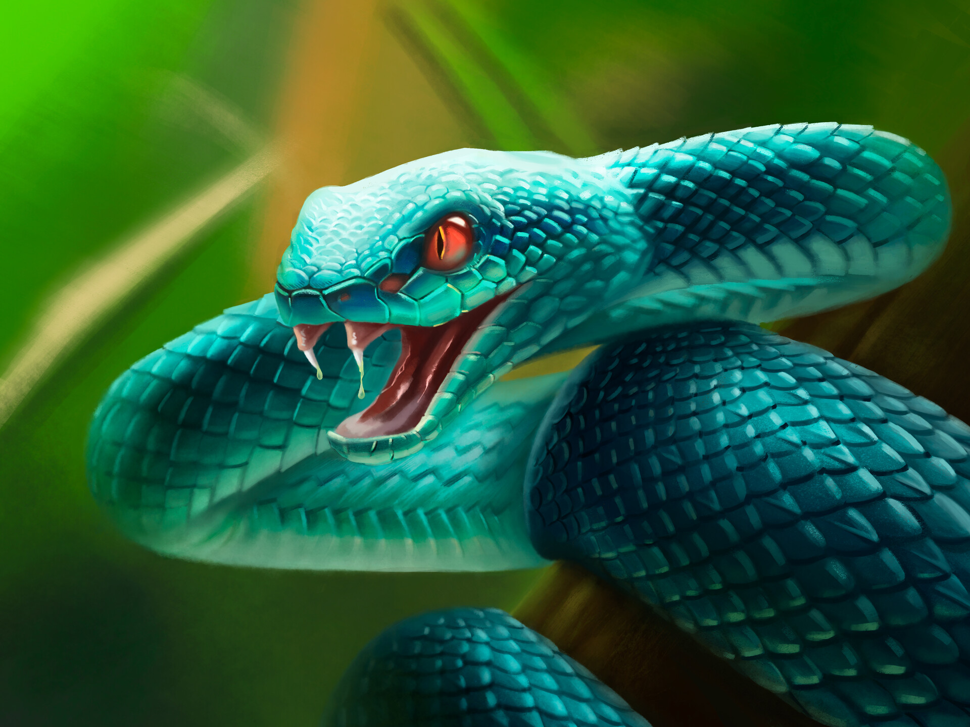 The Blue Snake And The Red Moon ArtStation - Blue Snake - Texture study