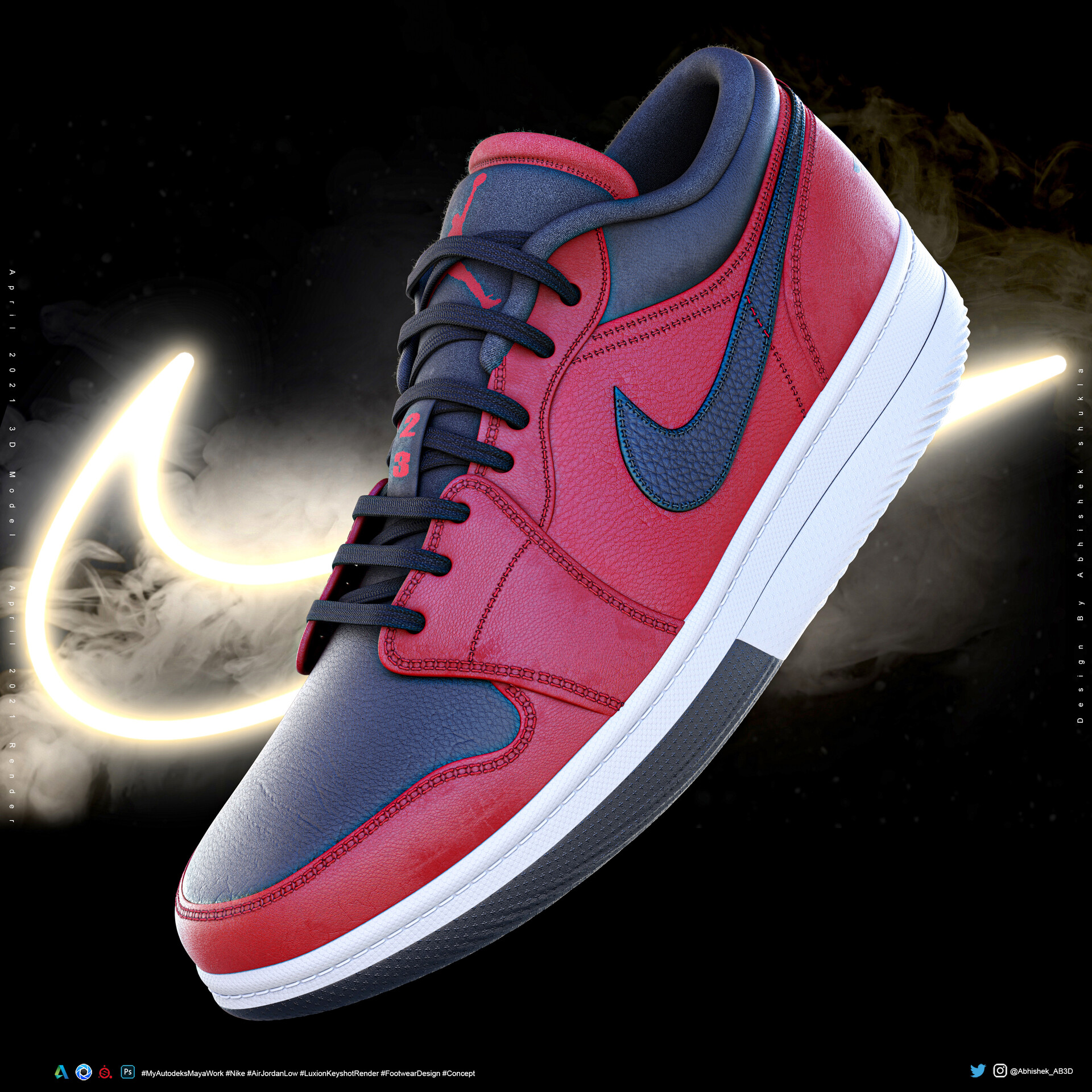 ArtStation - Nike Air Jordan 1 Low Red Concept Visualization