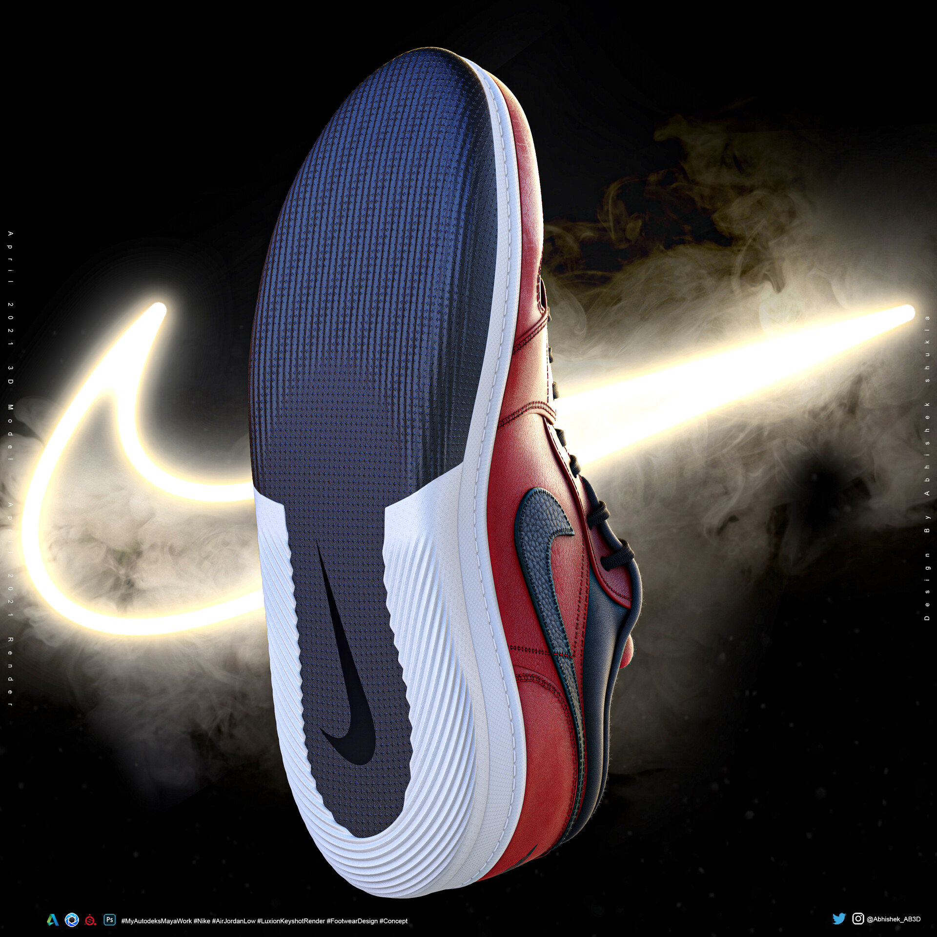 ArtStation - Nike Air Jordan 1 Low Red Concept Visualization