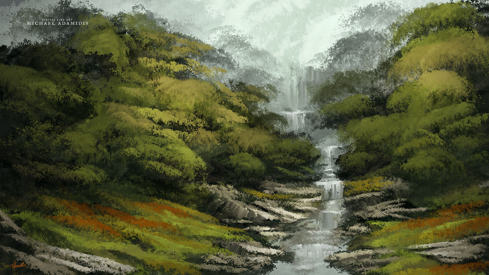 Digital Landscape Painting - Loose painterly Style