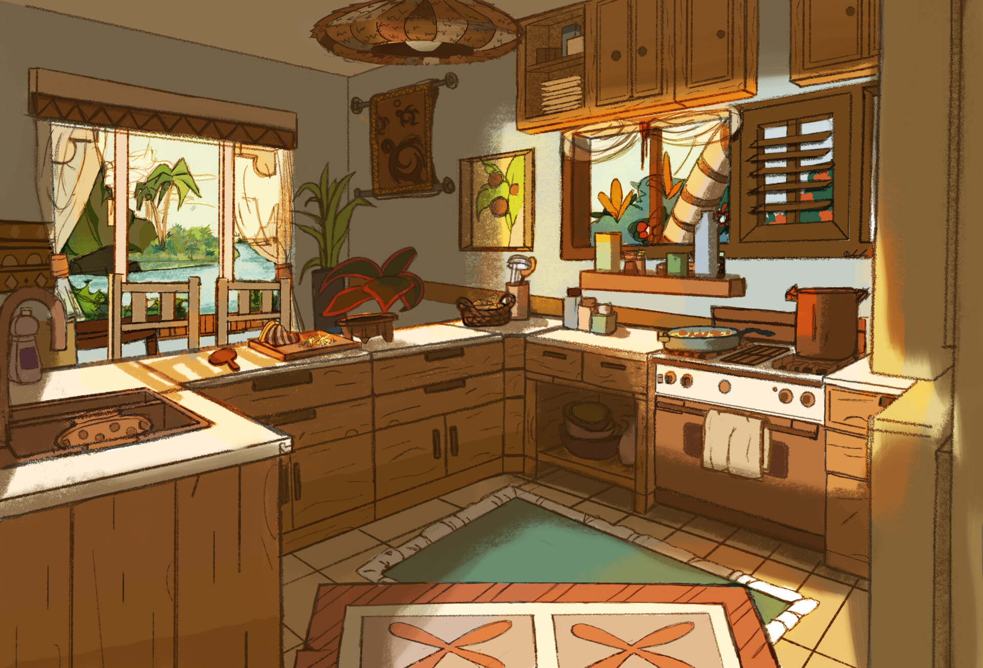 ArtStation - Island Kitchen Background